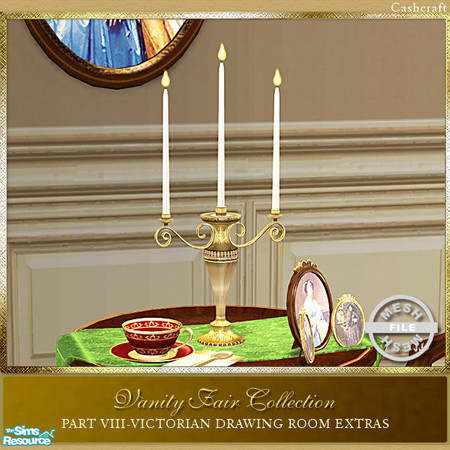 Sims 2 — VF Drawing Room Extras - Candelabra Mesh by Cashcraft — Requires Nightlife EP and has off and on menu options.