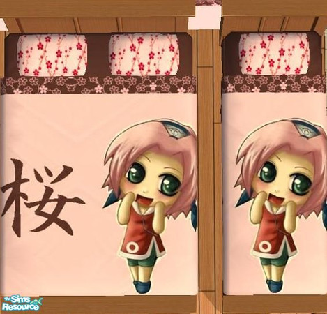Sims 2 — Sakura Set Bedroom - Sakura Bedding by Bury me deep inside your heart — 