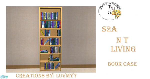 Sims 2 — S2A_T5 N T Living -  Book Case by luvmy7 — A nice Book Case made to match my S2A_T5 N T Living. Enjoy.