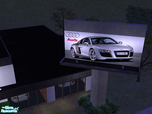 Sims 2 — Audi Sign by ichbincm — This 5-piece sign/mural set can be used as a sign at the neighborhood Audi dealer or
