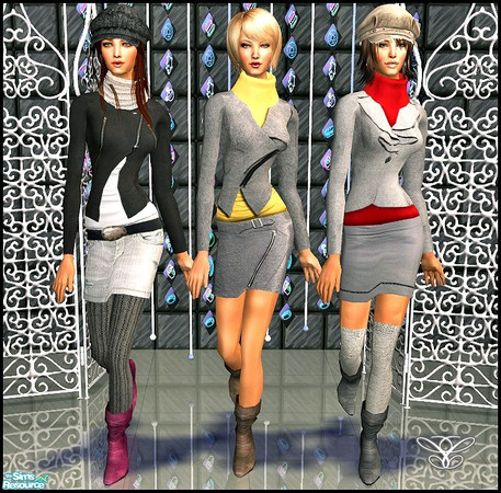Sims 2 — Hiver by cippa1982 — 3 outfits for female adult sims! Seasons required! Don\'t forget to download the required