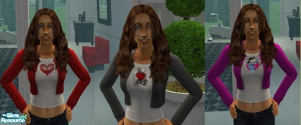 Sims 2 — Valentine Set - 1 by PenelopeT — A set of stylish tops for the upcoming Valentine\'s Day. Requires Nightlife.