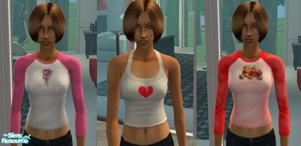 Sims 2 — Valentine Set - 2 by PenelopeT — A set of stylish tops for the upcoming Valentine\'s Day. Base game compatible.