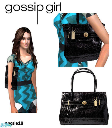 Sims 2 — Coach Hamptons Embossed Python Flap Tote by ancsie18 — Coach Hamptons Embossed Python Flap Tote as seen on Blair