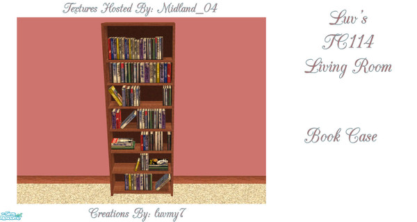 Sims 2 — Luvs TC114 Living Room - Book Case by luvmy7 — A Living Room I recolored using the awesome textures of TC114
