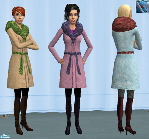 Sims 2 — Fur collection for seniors by Tanchi — Three interesting fur coats for seniors. Mesh by Sims2sisters. Many