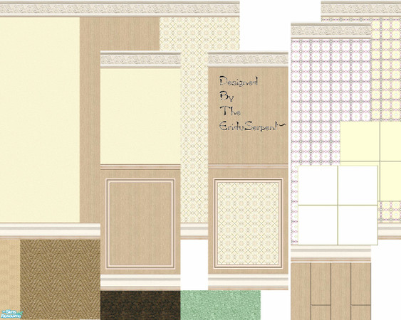Sims 2 — Anna Wall & Floor Set by eriduserpent — LARGE set of walls for a house. Wallpapers and panels, extender