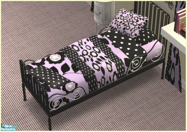 Sims 2 — Lily Bedroom - Throw by Elize-37sims — No cheats required. Sims can sleep in the bed with the throw on.