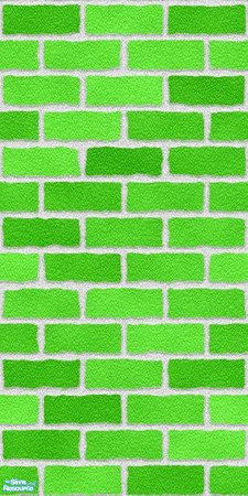 Sims 2 — Green Brick Wall by bseblwmn — Green Brick Wall