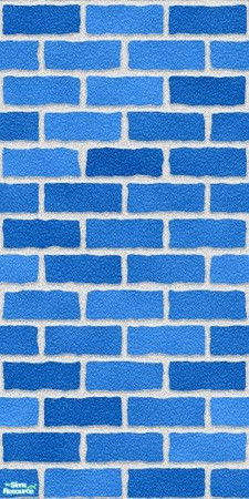Sims 2 — Medium Blue Brick Wall by bseblwmn — Medium Blue Brick Wall