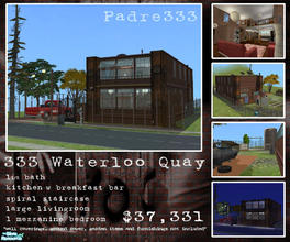 Sims 2 — 333 Waterloo Quay by Padre — A disused factory converted into a single loft apartment. One bed, 1.5 bath with