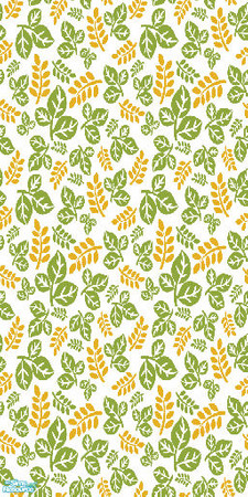 Sims 2 — Kitchen Essentials Part 1 wall 1 by katalina — A pretty kitchen leaf wall with a real cabinet that matches the