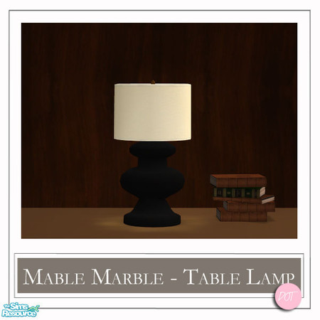 Sims 2 — Mable Marble Table Lamp Solid Black. by DOT — Mable Marble Table Lamp Solid Black. 1 Mesh Plus Recolors. Sims 2