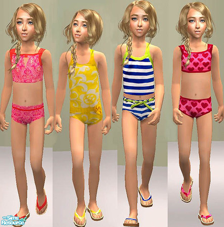 Sims 2 — Openhouse CF Swimwear Underwear by openhousejack — a set of four swimwear/underwear for the little girls and a