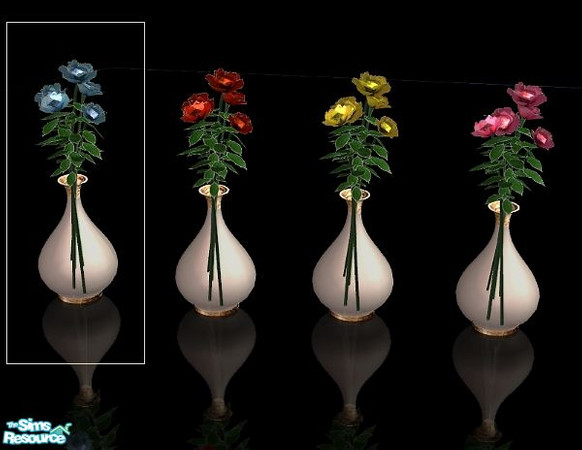 Sims 2 — Adagio dining - blue roses by kibanahnah — A recolor of the vase