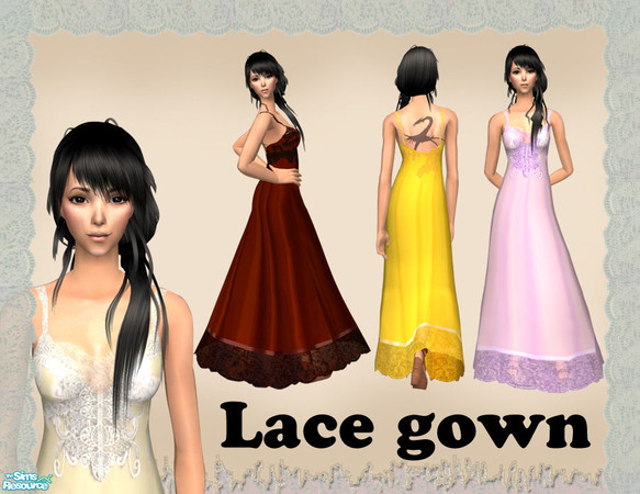 Sims 2 — Lace gown by agapi_r — Four lacedresses for your sim to wear as an everyday or formal clothing.