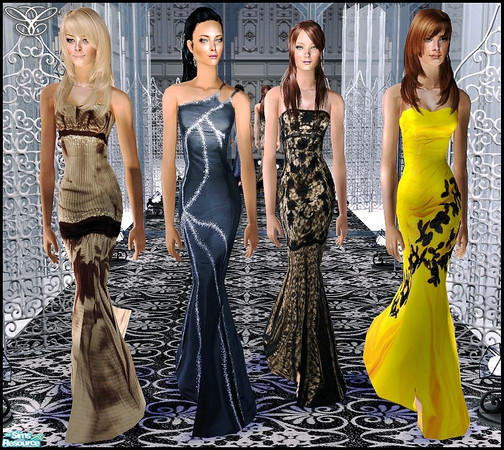 Sims 2 — Folies by cippa1982 — 4 prom dresses for female adult sims! Don\'t forget to download the required mesh by