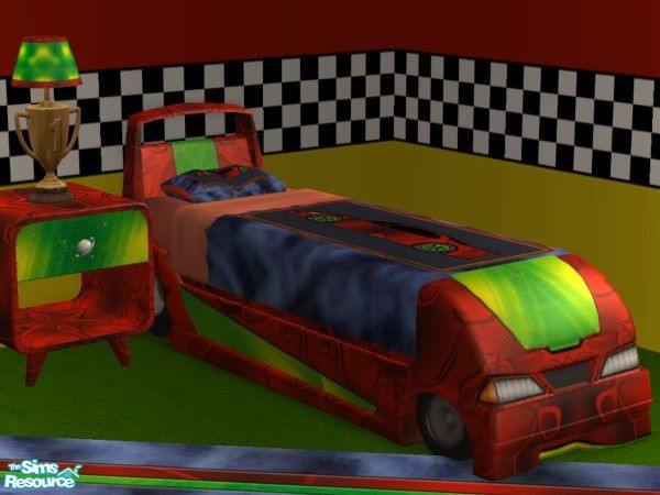 Sims 2 — TC104 - Vroom Bedroom Recolour - car bed by selina012 — Made for the texture challenge 104