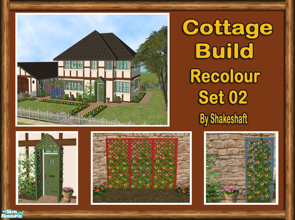 Sims 2 — Cottage Build Recolour Set 02 by Shakeshaft — The second set of recolours of the Cottage Build Set, included are