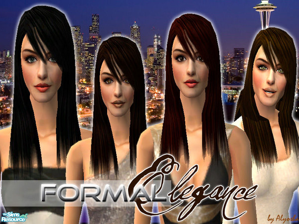 Sims 2 — Formal Elegance by Alyosha — Another retexture of a Raonsims hair mesh! Contains 4 natural hair colors for your