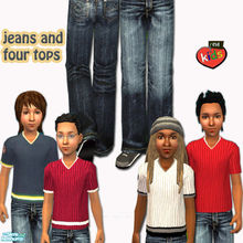 Sims 2 — evi Jeans and tops by evi — A pair of jeans and 4 different tops are included in this set. 