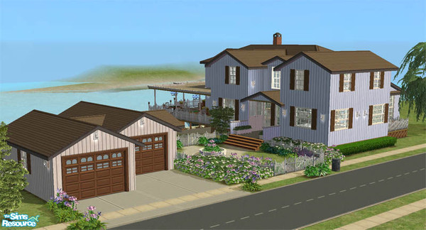 Sims 2 — Beachfront Family Home - Furnished by 2Questionable — This is a beach front lot for use as either a vacation