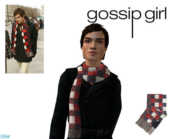 Sims 2 — Chuck Bass\' scarf... five kinds - Style One by ancsie18 — The legendary J Press pacthwork scarf as seen on