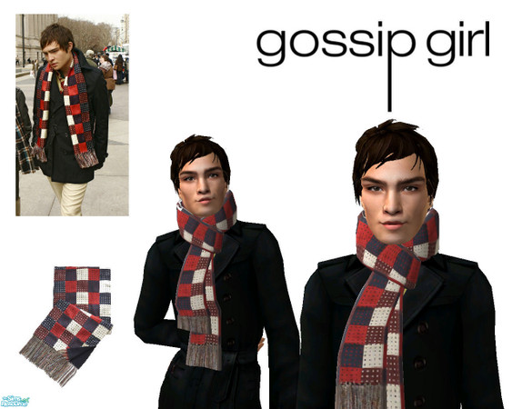 Sims 2 — Chuck Bass\' scarf... five kinds - Style Two by ancsie18 — The legendary J Press pacthwork scarf as seen on