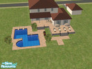 Sims 2 — Villa 1 by Big_Sau — A beautiful villa with a pool and a garden behind the house.