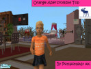 Sims 2 — Abercrombie and Fitch Orange T-Shirt For Kids by Pompomstar — Childrens Abercrombie and fitch t-shirt - Original