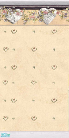 Sims 2 — Hearts and Flowers - Border with Crown and Kick by Cerulean Talon — Pretty wallpaper that is textured and