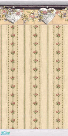 Sims 2 — Hearts and Flowers - Flowers with Border Crown and Kick by Cerulean Talon — Pretty wallpaper that is textured