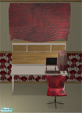 Sims 2 — Midlands TC 126 Wild Teen Bedroom Set - Deco Curtain by midland_04 — Daybed recolor of the Pure Teen Room. Hope