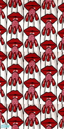 Sims 2 — tams tc 126 set 1 - Tams Wall For Tc 126 by tambriah — eating cherries patterned wallpaper created by: tambriah