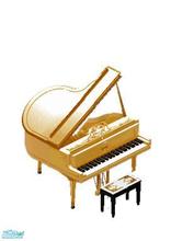 Sims 1 — The Golden Baby Grand Piano by MasterCrimson_19 — The \"Golden Lady\" Grand Piano, by Mastercrimson19.