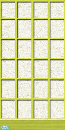 Sims 2 — Paper Screen Wall Panel - Yellow by PenelopeT — Base game compatible wall. Enjoy!