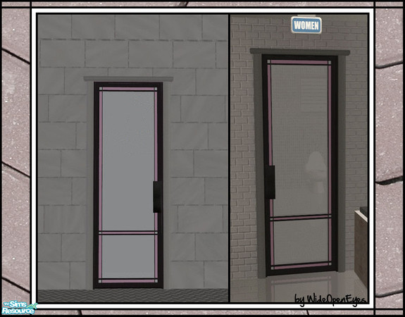 Sims 2 — Downtown Women\'s Restroom Door by wideopeneyes — These are some doors I made for my Downtown project. They