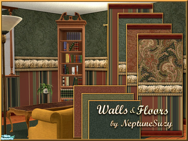 Sims 2 — NSC Wall Set 7 by Neptunesuzy — Your Sims will Love this set Wallpapers and rugs! Enjoy! These files can be