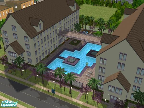 2 — Madison Shores Lot 42 by Madisim — Luxury apartment complex with 'over pool' bridge.