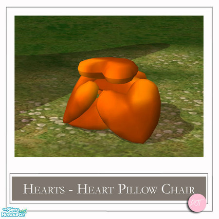 Sims 2 — Hearts Heart Pillows Stack Chair Gold by DOT — Hearts Valentines Pillow Stack Chair Gold. 4 Meshes Plus