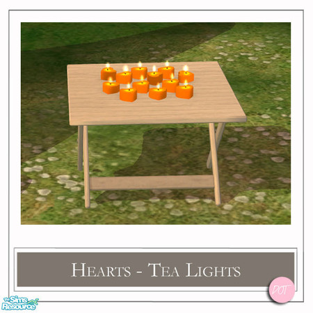 Sims 2 — Hearts Love Anytime Candles Gold by DOT — Hearts Valentines Heart Love Anytime Candles Gold. 4 Meshes Plus