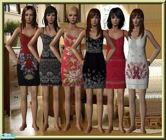 Sims 2 — Nightdresses for Elder ladies - Set by Dirtdevill — A set of 6 stylisch nightdresses for elder ladies - Needs no