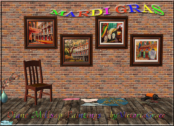 Sims 2 — Mardi Gras - New Orleans Wall Hangings by VictoriaGrace — A set of Mardi Gras pictures for your decorating