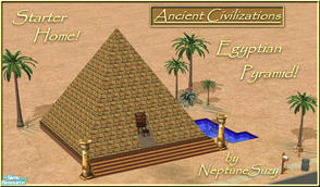 Sims 2 — NSC Egyptian Pyramid Starter by Neptunesuzy — Your Simmies will love life in this Egyptian Pyramid Starter Home!
