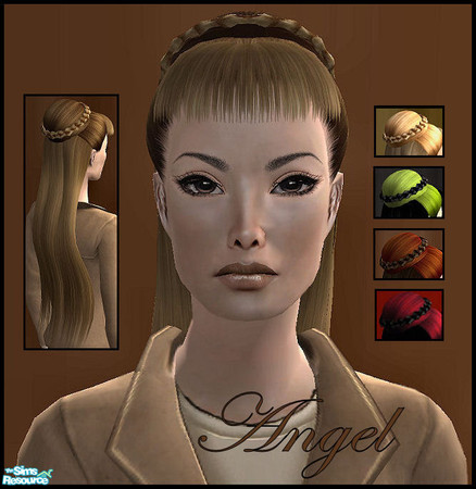 Sims 2 — ANGEL by KalmanKukka — Package include five recolours. Original mesh (MESH_RoseHair_0130) is from Rose Sims 2.