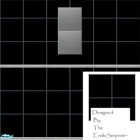 Sims 2 — Simple Modern Black Floor & Wall Tile Set by eriduserpent — Two walls and one floor tile. Designed By The