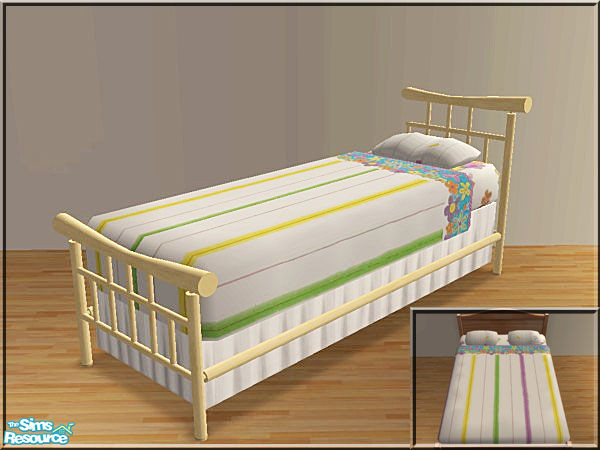 Sims 2 — Pupanunu Floral Bedroom Set - Bedspread by VictoriaGrace — Will be able to use twin or double size bedspread on