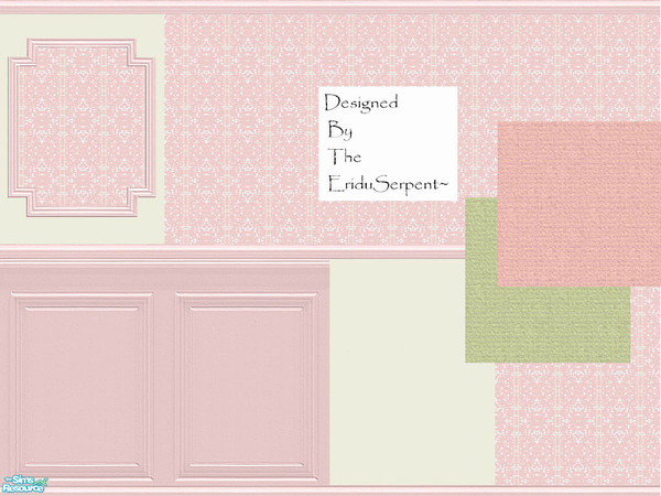 Sims 2 — Carnation Pink Panel, Wall & Floor Set by eriduserpent — Five walls, two carpets. Specially for a new