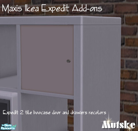Sims 2 — Expedit 2tile Bookcase Doors Velvetrose by Mutske — Recolor of the Expedit 2 tile bookcase.
