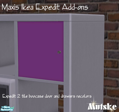 Sims 2 — Expedit 2tile Bookcase Doors Royalfuchsia by Mutske — Recolor of the Expedit 2 tile bookcase.